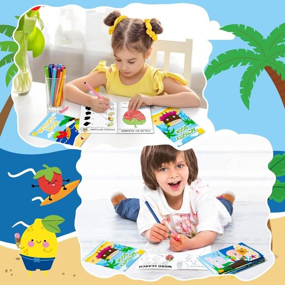 Summer Activity Books for Kids - 24Pcs Coloring Fruits Books Set Bulk Summer Tro - Picture 6 of 7